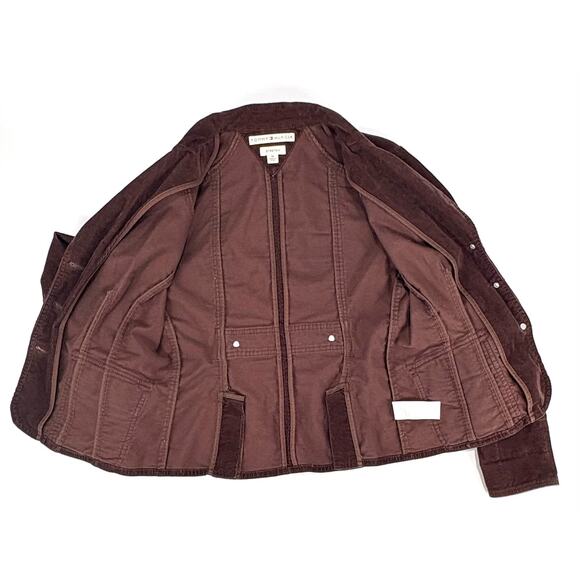 Y2K Tommy Hilfiger Women’s Corduroy Blazer Jacket Size Medium Dark Brown - Picture 10 of 10